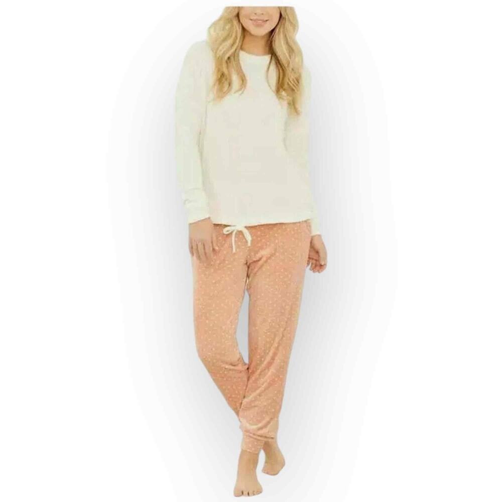 Three‎ Dots Womens 2-Piece Knit Velour Lounge Set with Eye Mask - Medium 188